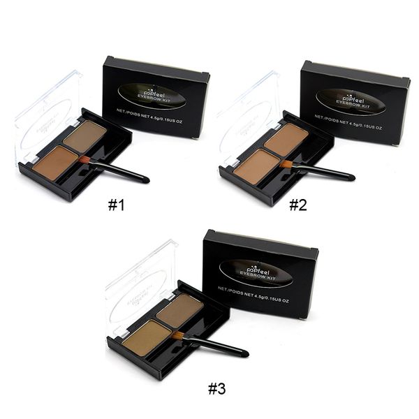 

new fashion professional eyebrow kit double color eyebrow powder with brush soft charm eyebrow powder waterproof no blooming