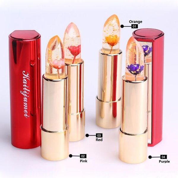 

100pcs original kailijumei jelly lipstick temperature change flower lip care double nursing organic lipbalm batom maquiagem hot