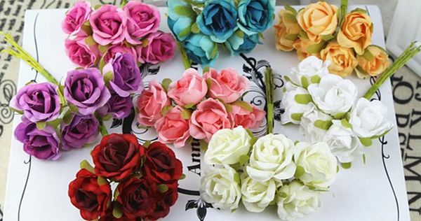 

2cm silk flowers small rose artificial flowers diy werath material wedding decoration flowers 8 colors ronde flowers can choose