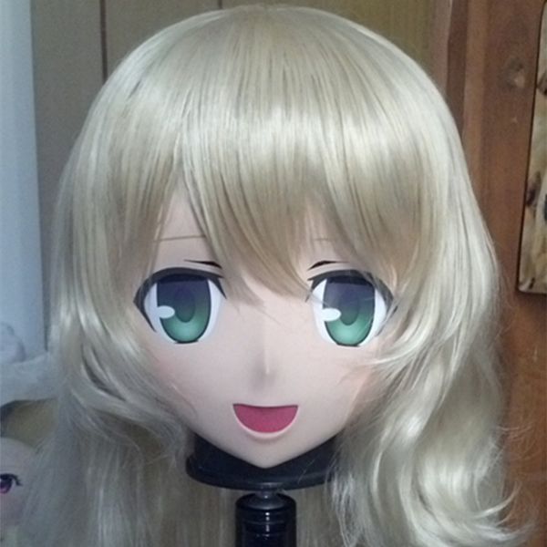 (C2-013) Handmade Femminile Letax Full Face KIG Maschera Cosplay Kigurumi Crossdresser Anime Fetish Maschere Can Custom OCCHI / CAPELLI