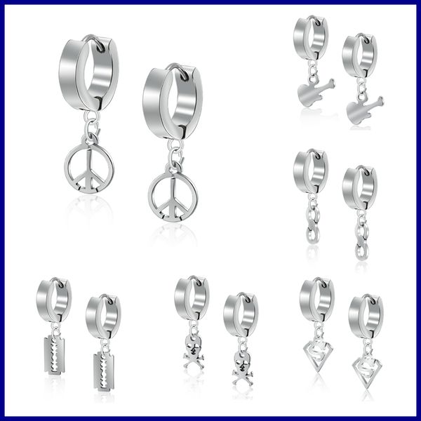 

fashion jewelry women men stainless steel earrings guitar blade skeleton charm earrings infinite jewelry christams gift ing, Golden