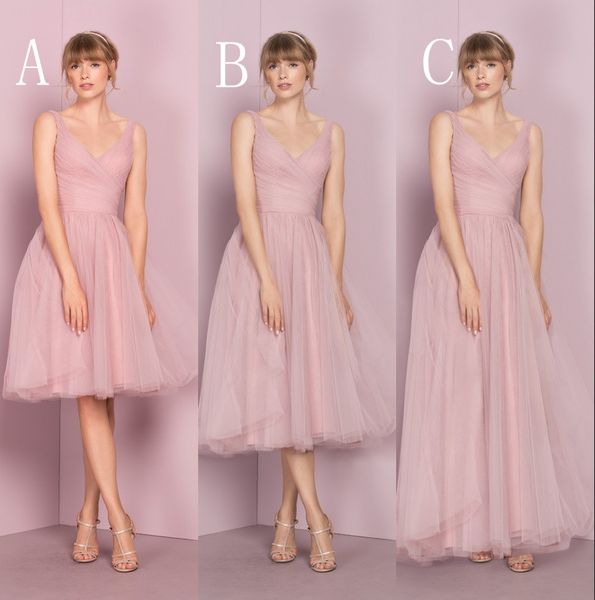 

дешевые розовые тюль платья невесты v декольте без рукавов pleats kelseyrose 2019 горячей продажи свадебное платье для гостей, White;pink