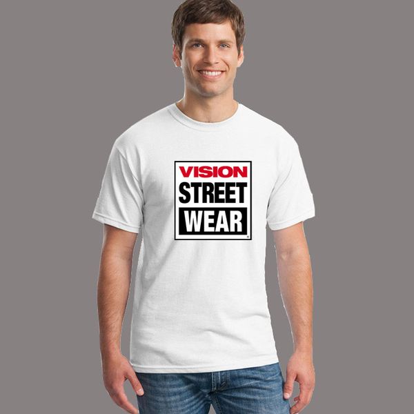

wholesale-vision street wear print tshirt for men women short sleeve cotton casual white shirt tee s-xxxl big size 186, White;black