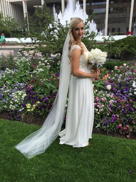 

new hight qualityr sale chapel white ivory cut edge veilmantilla bridal head pieces for wedding dresses, Black