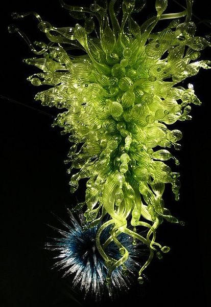 

зеленый элегантный 100% рука выдувное потолок муранского стекла люстра из стекла подвесной свет светильник для галерея декора