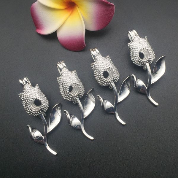 

жемчужная клетка ожерелье кулон, эфирное масло диффузор, роза обеспечивает посеребренные 8шт, плюс ваш собственный жемчуг делает его более п, Silver