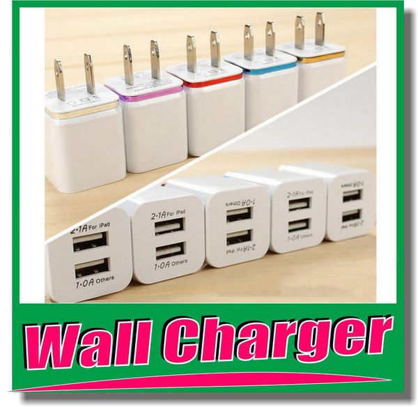 

metal dual usb wall us eu plug 2.1a ac power adapter wall charger plug 2 port for samsung galaxy note 8 lg tablet