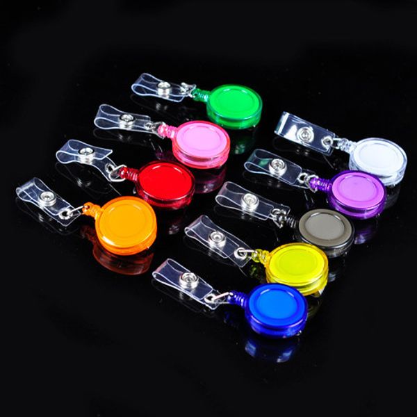 

Retractable lanyard id card badge holder reel with clip keep id key cell phone afe 500pc lot