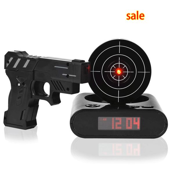 

Wholesale New Desk Gadget Target Laser Shooting Alarm Clock LCD Screen Alarm Colck Target Alarm Clock