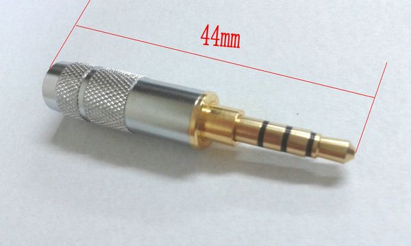 2 pcs 3.5mm Estéreo de 4 Pólos de Reparação de Fone De Ouvido Plugue de Cabo de Áudio adaptador de Solda