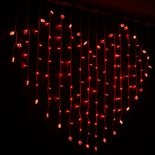 

led christmas curtain light wedding decoration light heart colors fairy curtain lights xmax party decor home outdoor led strings lamps