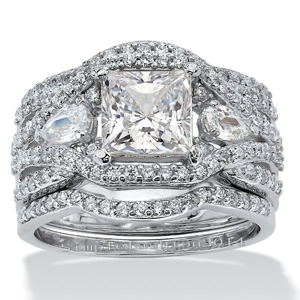 

Victoria Wieck Free Hot sale Classical Handmade Jewelry 10kt white gold filled CZ Diamond 3PCS Band Wedding women Ring set gift Size 5-11