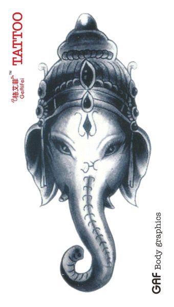 Acheter Lasie Designs Traditionnels Autocollants De Tatouage Temporaire Hommes Femmes Haute Qualité éléphant Dieu Tatouage Sexy Faux Bras Tatouage De