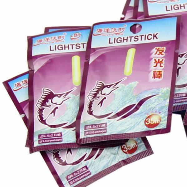 

4.5mm disposable fishing light dark night glow sticks lightstick float 35m 20pcs sell quality