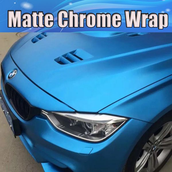 

titanium blue satin chrome matte viny wrap with air bubble with air channle for whole car covering foil stickers 1.52x20m/roll 5x65ft