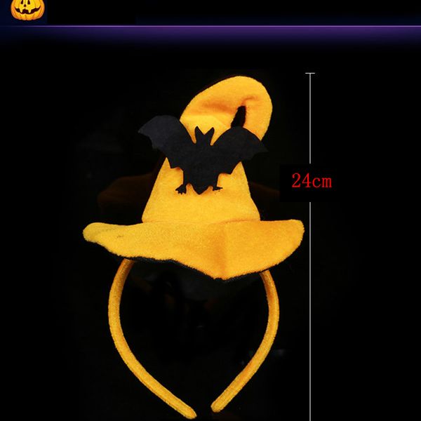 

new halloween variety lovely headband hoop pumpkin bats hat 2017 children halloween party dressing supplies, Slivery;white