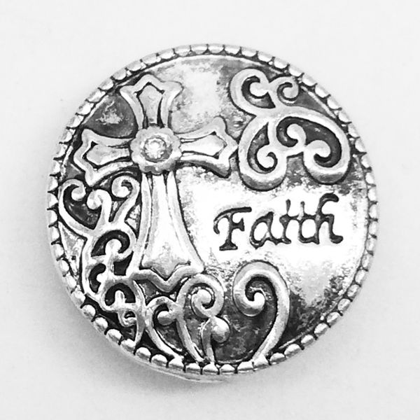 

wholesale-mn1083 cross faith metal snap button for snap jewelry 2016 new, Silver