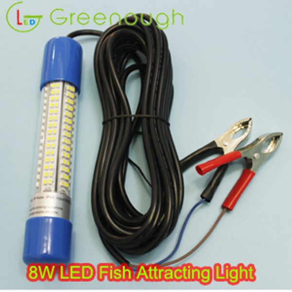 DC12-24V 8W Verde Azul Branco Amarelo LED Underwater Peixe Atrair barco leve Marinha luz LED para peixes