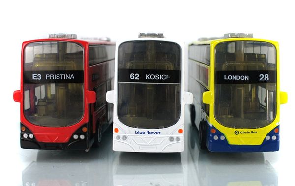 Modelo de carro de liga de brinquedo, Ônibus de Londres, modelo de treinador clássico, alta simulação com som, luzes de cabeça, Kid 'presentes de Natal, coletando, decoração de casa