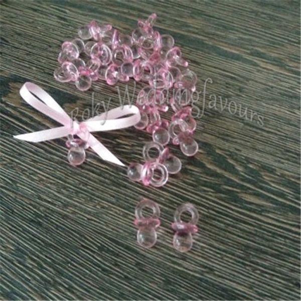 Frete grátis! 50 PCS Acrílico Rosa Mini PACIFIERS Fontes Do Partido Do Chuveiro de Bebê Festa de Aniversário Caixa de Doces DIY Decoração Presentes