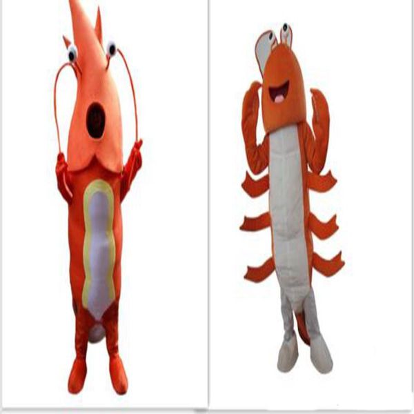 2017 Costume mascotte di gamberi fabbricato in fabbrica Oceano Animale mascotte Costumi di gamberetti arancioni per adulti Costumi di cartoni animati Costumi pubblicitari