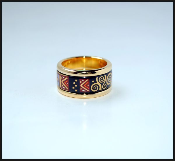 

klimt series rings 18k gold-plated enamel rings color ring for women lady rings for gift, Silver