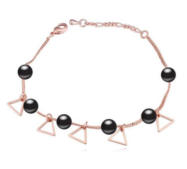 

браслеты браслеты мода женщины высокое качество жемчуг 18k позолоченный треугольник сплава шарм браслеты оптовая доставка падения tbr014, Golden;silver