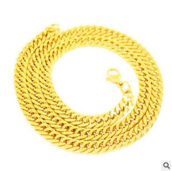 Erkek 14 K altın kolye Avrupa ve Amerika Birleşik Devletleri patlama erkek erkekler zinciri ile 7 MM kalın zincir düz yılan kemik zinciri