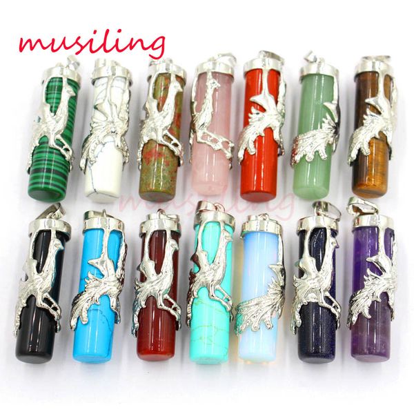 

jewelry pendants natural stone crystal opal etc silver plated phoenix column accessories reiki amulet couple jewelry mix order