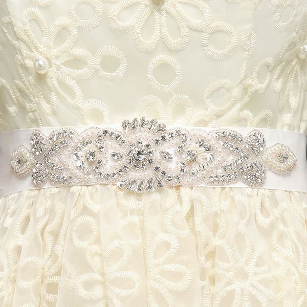 

babyonline ручной работы из бисера кристаллы свадебные пояса бесплатная доставка свадебные ремни для свадебных платьев платья для встреч cpa, White