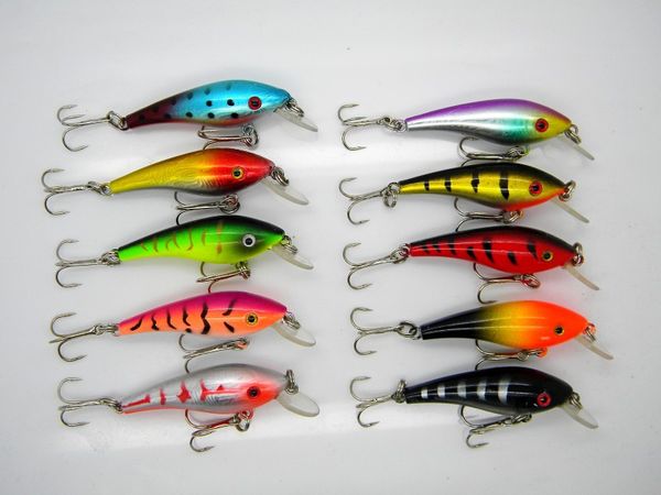 

plastic minnow shad fishing lures 10colors 4.4g 6cm laser freshwater wobbler artificial hard bait
