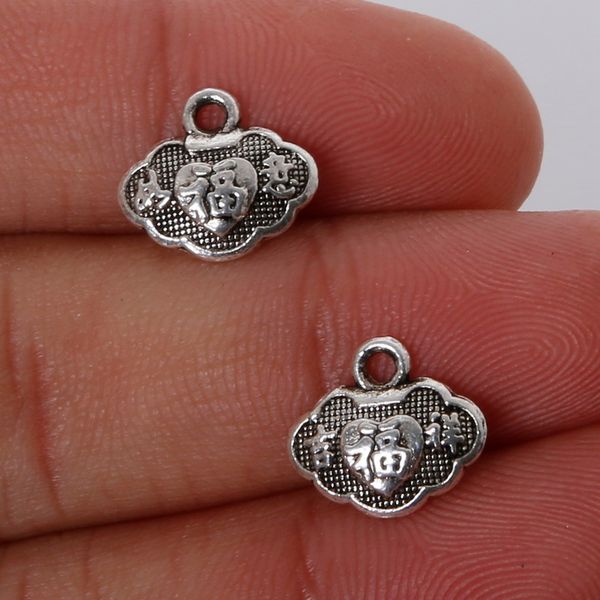

new 11pcs 11x12mm zinc alloy antique silver lucky lock diy charms pendants jewelry making diy, Bronze;silver