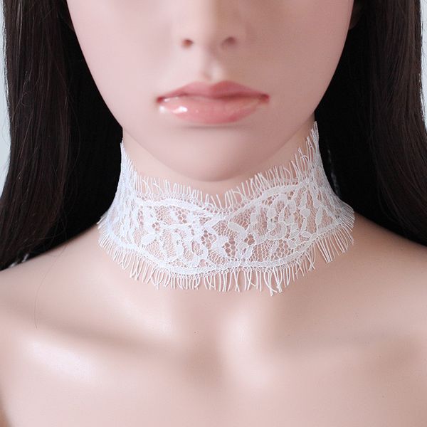 2016 nuova collana nera del merletto del merletto del nero per le donne di modo dei girocolli del collare del choker del Chocker dei girocolli del fiore delle donne largamente Trasporto libero