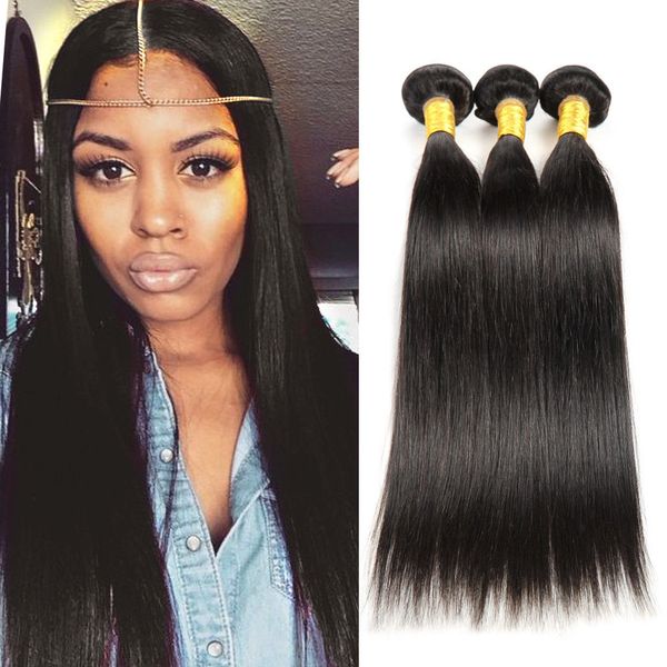 

wholesale straight brazilian hair weave 100% virgin human hair weave bundles peruvian hair malaysian hair extensions grade 7a hair products, Black