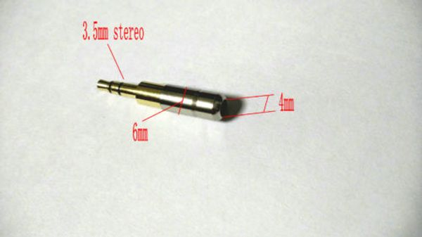 мини-Медный позолоченный 3.5 мм стерео штекер разъем аудио пайки