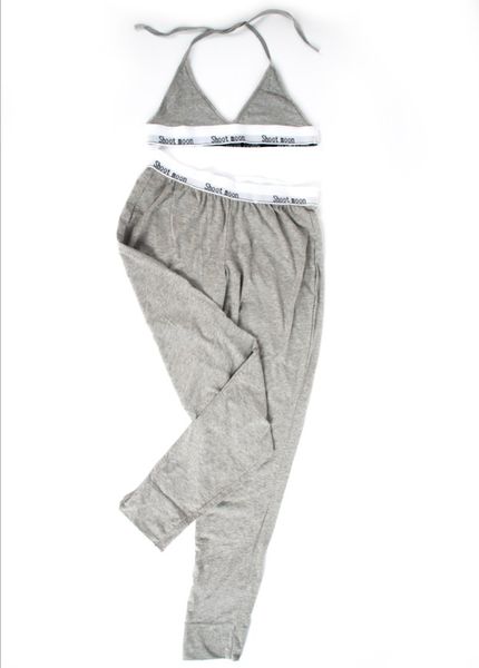 

classic fashion women's pants set, underwear sets long pants bra set, White