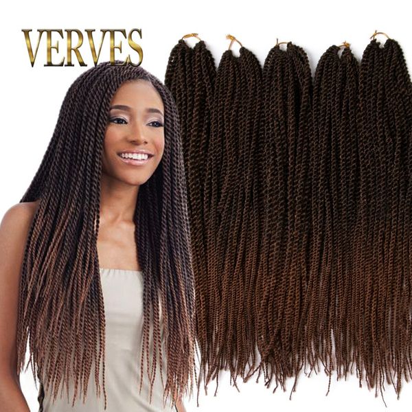 

Ombre Crochet Braid hair 18inch 70grams/pcs,small Senegalese Twist Hair 30 roots Synthetic braiding hair extension