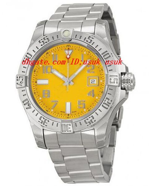 

luxury wristwatch 2021 fashion bracelet ii seawolf yellow dial stainless steel men's watch 45mm automatic mens watches, Slivery;brown