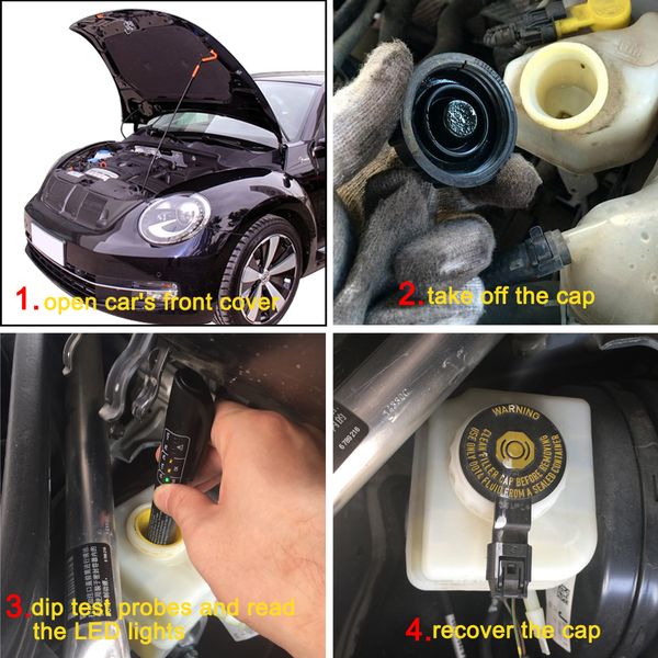 Fluid Tester Automotive Tools Diagnostic Testing Brakes Calibrated DOT3DOT4 DOT5
