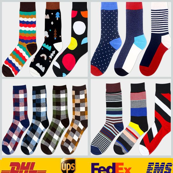 

men british cotton stocking new spring summer happy socks coforful athletic sport basketball football mid tube knee casual long socks hh-s03, Black