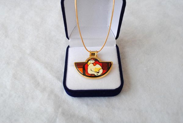 

dreams and roses series 18k gold-plated enamel necklaces for woman fan pendant necklace colar women necklace designer jewelry mother's, Silver