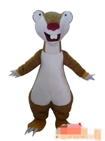 

custom brown squirrel mascot costume size ing, Red;yellow