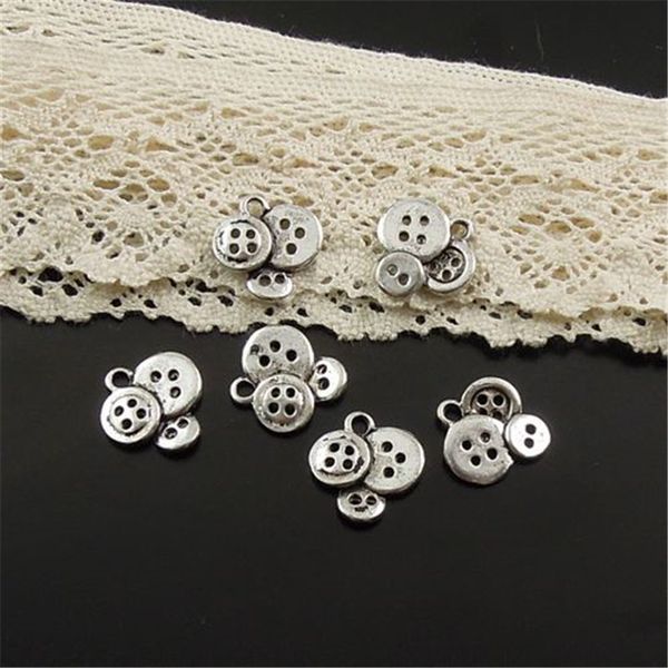 

10pcs/pack antique silver buttons zinc alloy pendant charm jewelry finding 14*11*2mm au06262 jewelry making, Bronze;silver