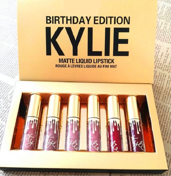 Acheter Cosmétique Kylie Jenner Matte Lipstick Lip Gloss Mini Leo Kit Lip Anniversaire Edition Limitée Gold Mix Couleurs De 647 Du Beautyhealth