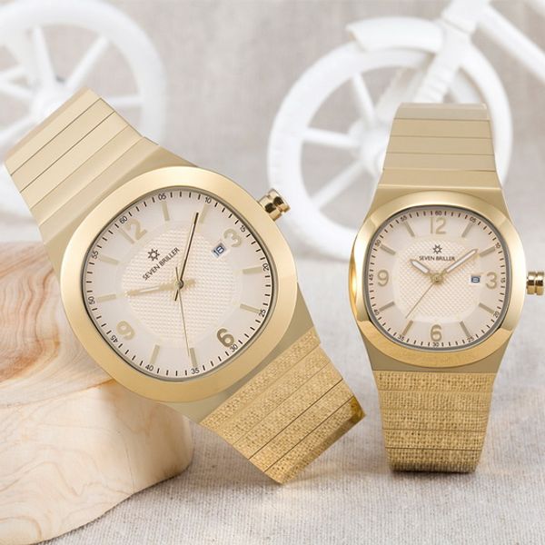 

the french seven briller watches authentic male and female couple watch table stainless steel waterproof quartz swiss watch, Slivery;brown