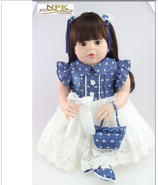 

оптовая цена 70 см 3 кг большой ручной реалистичные возрождается baby моды кукла хип-хоп посаженные волосы силиконовые возрождается baby ари