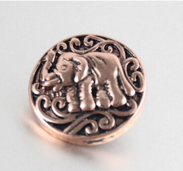 

new style 20pcs/lot animal ancient red copper elephant snap button noosa button diy handmade jelwery fit necklace bracelet 20mm noosa chunks
