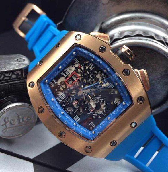

Men luxury branded ro e gold rm011 face felipe ma a flyback watch date rubber trap dive men mechanical automatic wri twatche drop hip