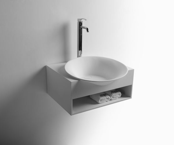 

solid surface stone wash sink wall mounted washbasin opening cabin laundry vessel rs3871
