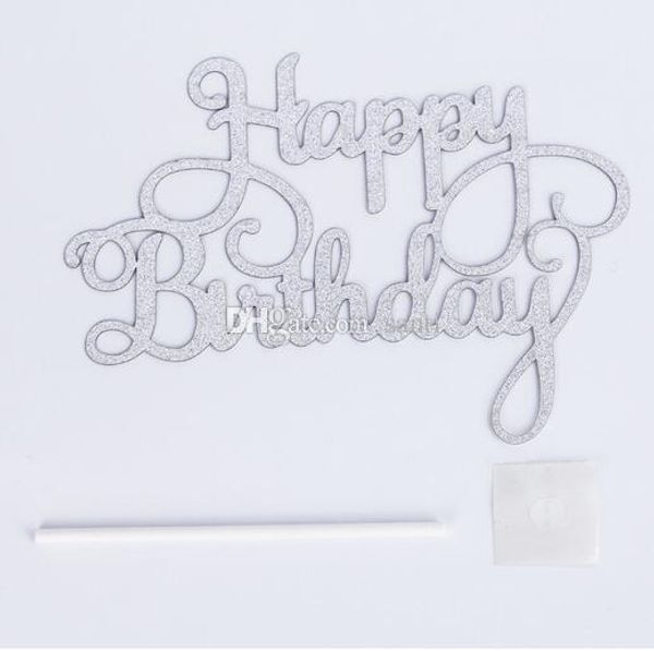 

новые прибытия золото серебро блеск с днем рождения торт ботворезы украшения для детей день рождения выступает душа ребенка украшения постав